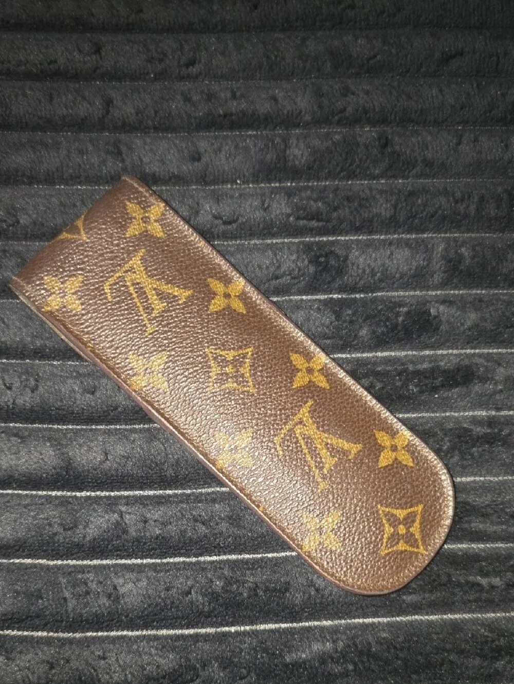 Louis Vuitton Brown Monogram Glasses Sleeve with Gold Accents